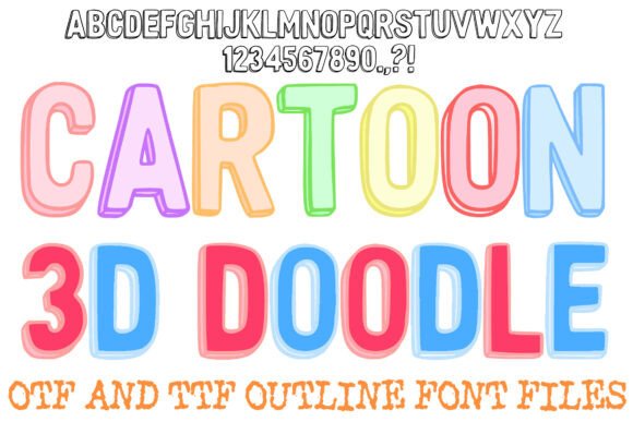 Cartoon 3D Doodle Font